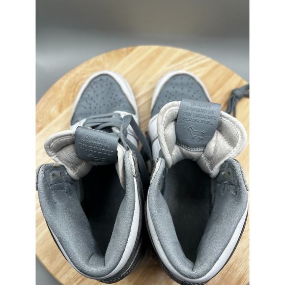 Nike 575441-037 Air Jordan 1 Retro High OG Stealth GS 6Y Shoes White Grey READ - Picture 13 of 16